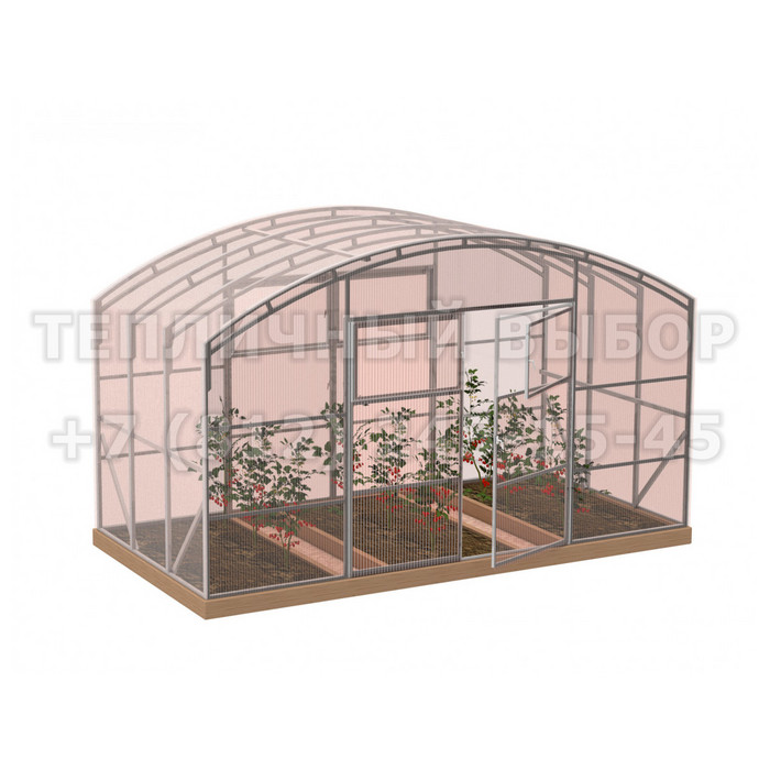 Теплица из поликарбоната-фито Усиленная Прямостенная 5х2 h=2.4 м профиль 20х40 мм