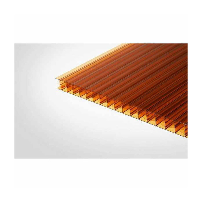 Сотовый поликарбонат 6 мм ROYALPLAST 2-UV премиум янтарь 2100х6000 мм